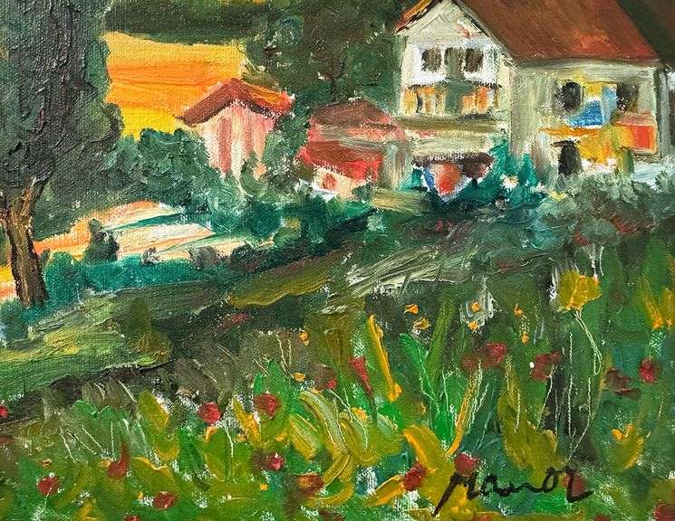 Gorgeous oil on canvas by Manor Shadian Manor Shadian Farm Pasture