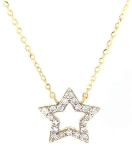 New 0.18ctw Diamond Star Pendant Necklace in 14K