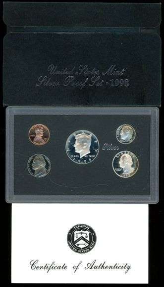 1998 Silver US Proof Set in Box w/CoA