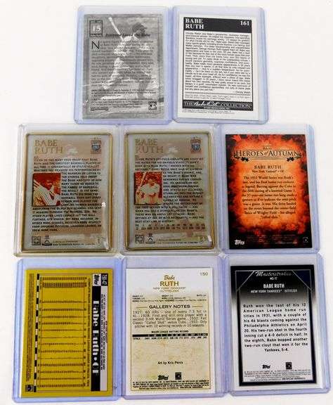 8 Babe Ruth Baseball Cards