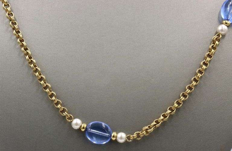 Vintage Avon gold plated pearl and glass necklace