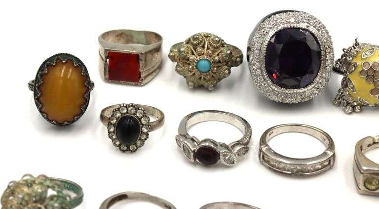 Big Group lot of rings in 925 sterling silver