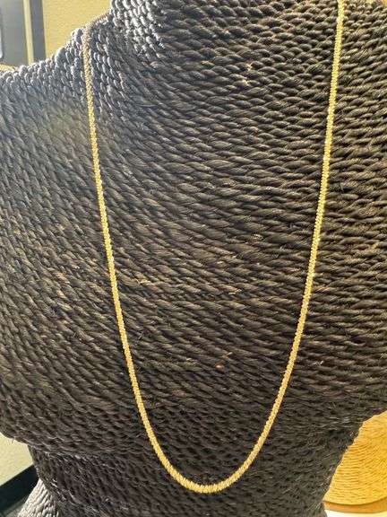 Gold Plated Sterling Silver Popcorn Roc Chain 2.2mm 925 2-Tone Criss Cross Necklace 22"