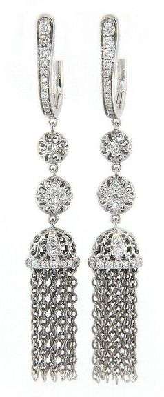 New Gabriel & Co. 0.55ctw Diamond Tassel Dangle Earrings in 14K
