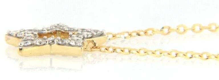 New 0.18ctw Diamond Star Pendant Necklace in 14K