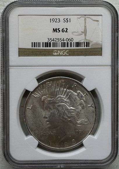 1923 Peace Silver Dollar NGC MS62 Certified