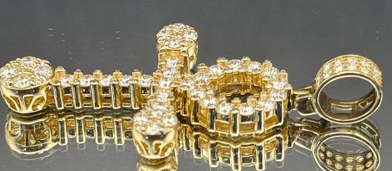 14K YELLOW GOLD 3.50CTW NATURAL DIAMOND ANKH CROSS PENDANT