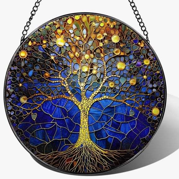 Tree of Life Stained Glass Suncatcher