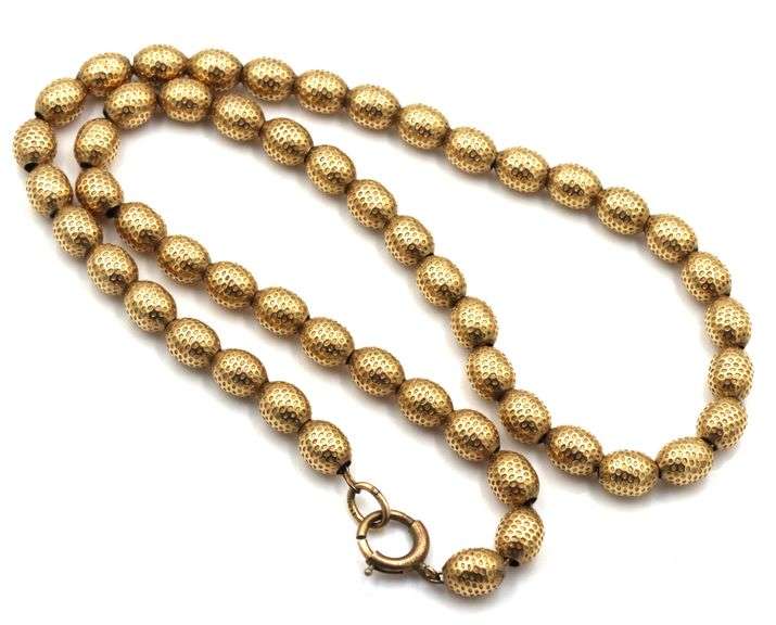 Gold plated beaded necklace