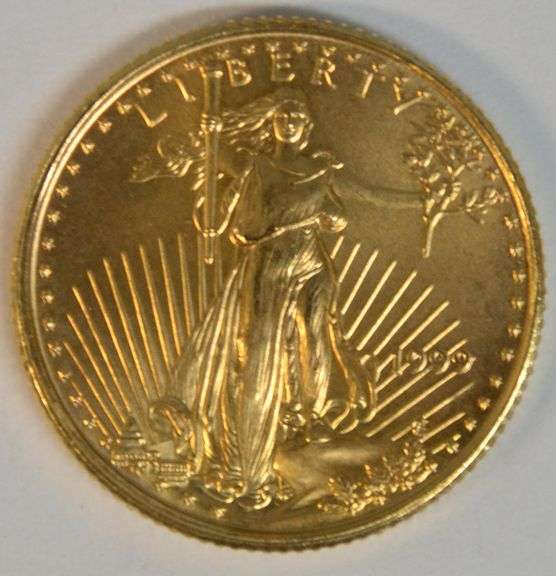 Superb Gem BU 1999 $5 American Gold Eagle coin