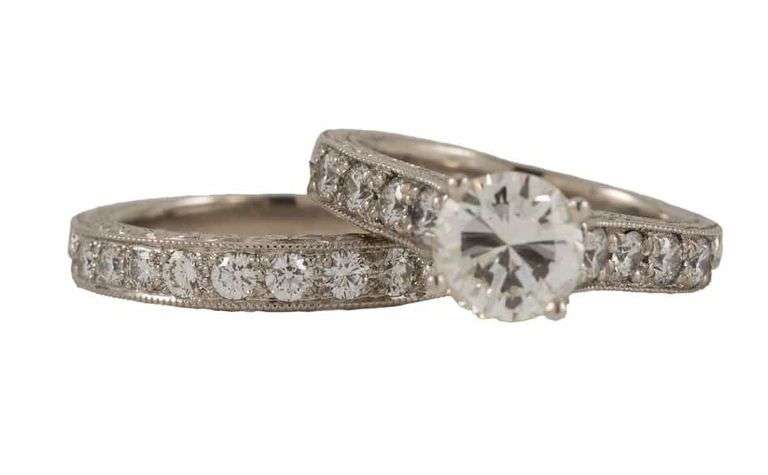 Scott Kay 2.54ctw Round Diamond Vintage Inspired Bridal Set in Platinum