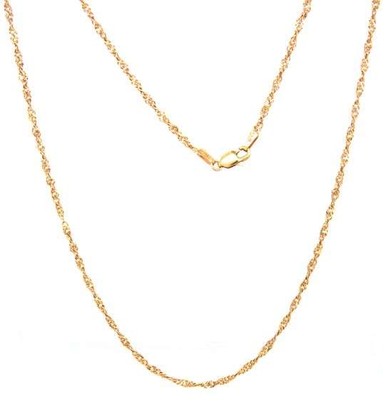 Pretty 18K YG 24" Singapore Link Necklace
