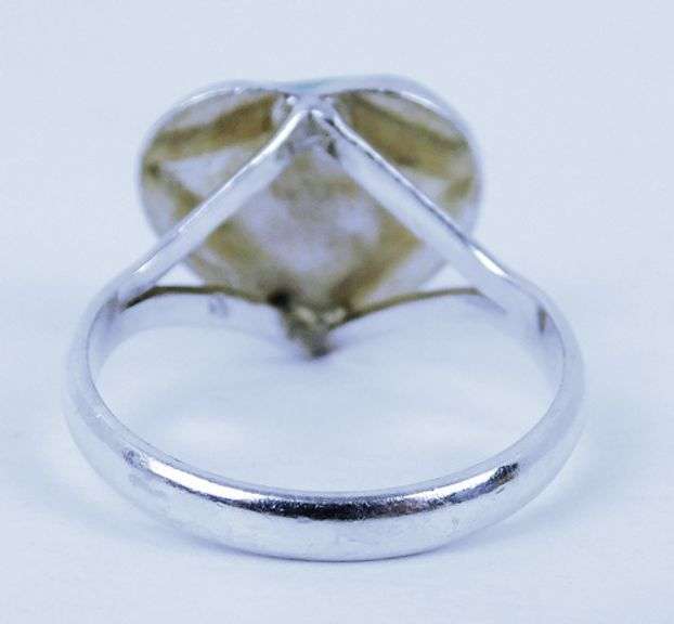 Sterling Silver Larimar Heart Ring, 8.75