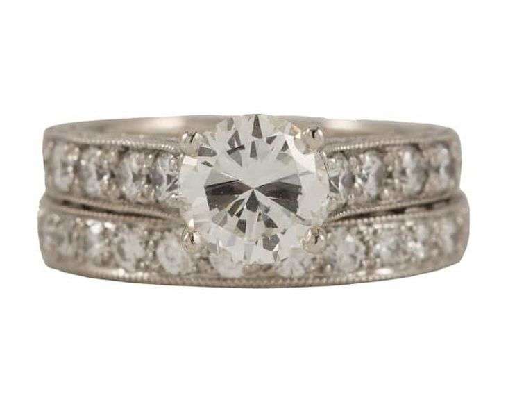 Scott Kay 2.54ctw Round Diamond Vintage Inspired Bridal Set in Platinum