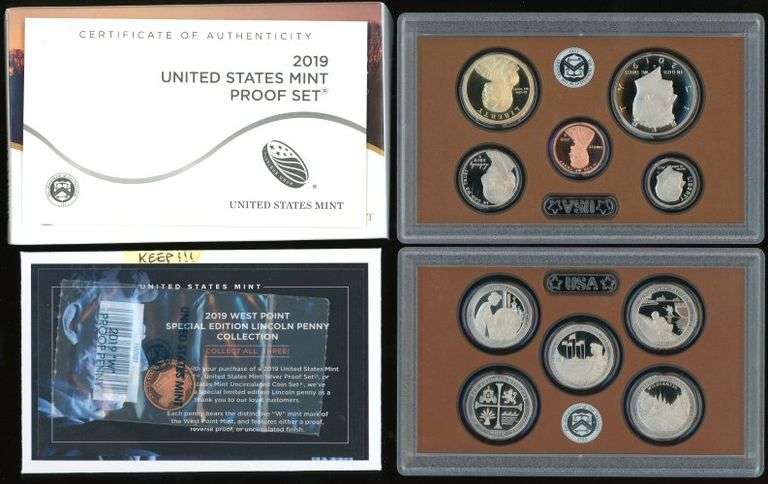 2 US Proof Sets in Box w/COA: 2009 & 2019