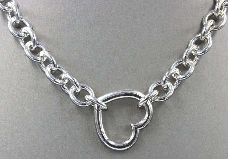 Tiffany & Co open heart clasp link chain necklace