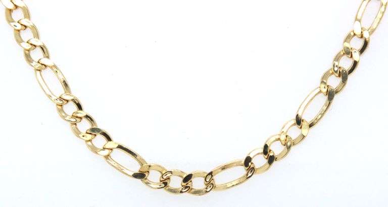 14kt Yellow gold figaro chain necklace