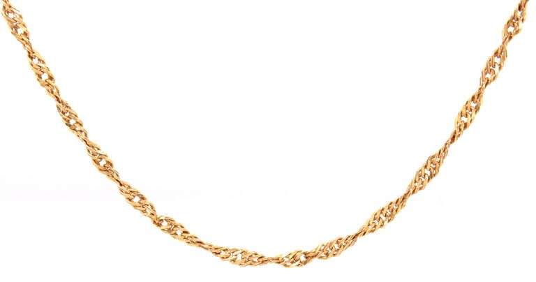 Pretty 18K YG 24" Singapore Link Necklace