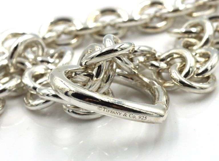 Tiffany & Co open heart clasp link chain necklace