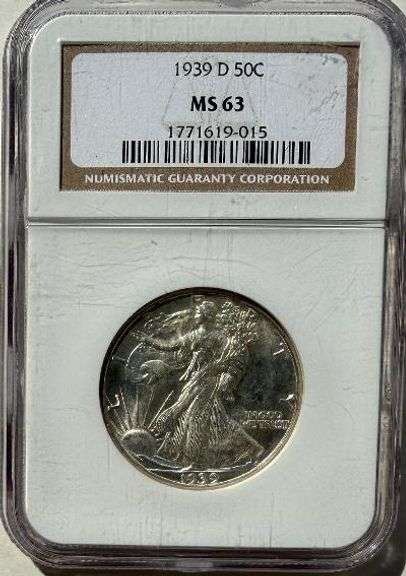 NGC MS63 1939 D Walking Liberty Half Half