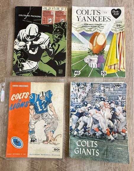 Collectible Vintage Football Game Programs Baltimore Colts