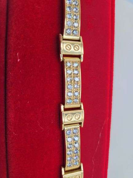 Very Nice yellow gold CZ Diamond Bracelet