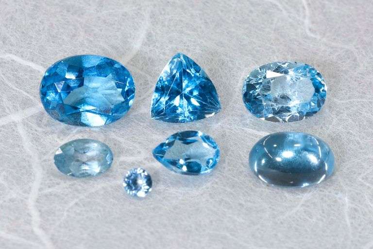 Bright Blue Topaz - Lot of 7