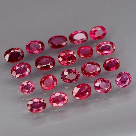 Real! Top crystal! 2.72ct 20 piece Ruby set! UNTREATED!!!