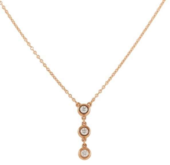 Tiffany & Co. 0.15ctw Diamond by the Yard Triple Stone Necklace in 18K