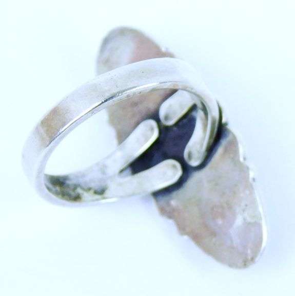 Vintage Sterling Turquoise Navajo Ring, Size 5