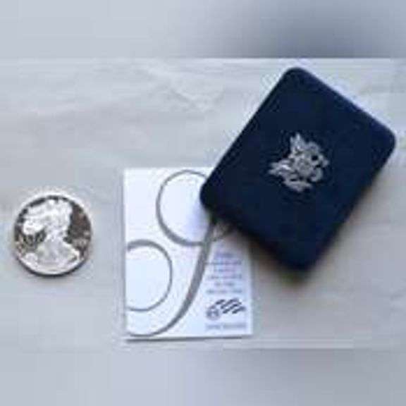 2008 W Proof Silver Eagle with Box & Paper