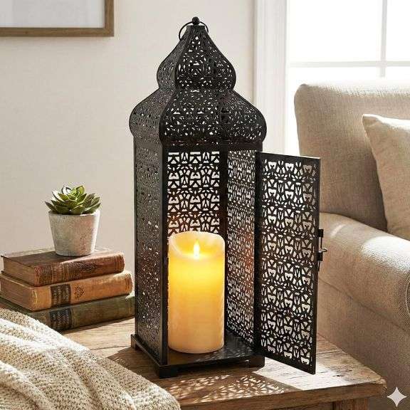 Large Moroccan Lantern Metal Holder