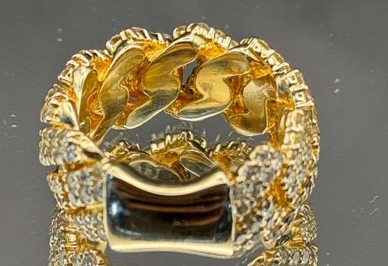 2.00CTW NATURAL DIAMOND CUBAN LINK STATEMENT RING