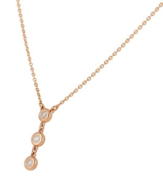 Tiffany & Co. 0.15ctw Diamond by the Yard Triple Stone Necklace in 18K