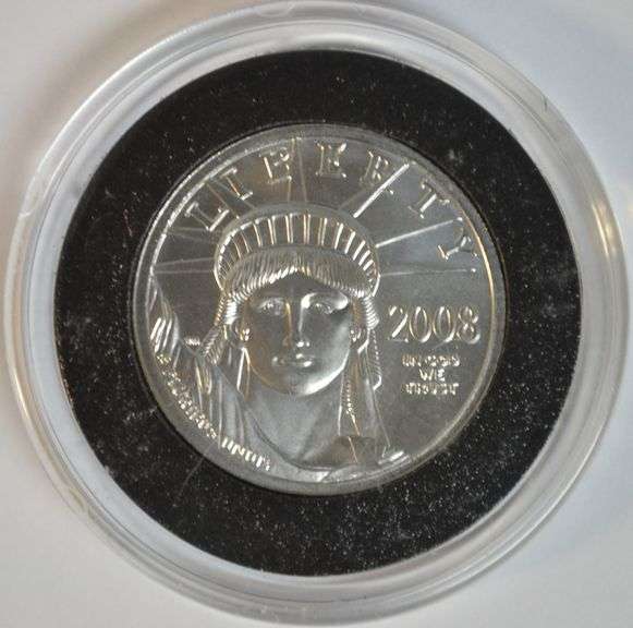 Immaculate Superb Gem BU 2008 $25 Pure Platinum Eagle in capsule