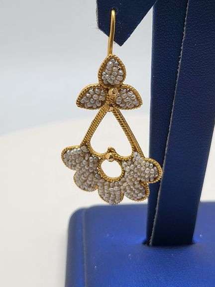 Investment! 19th Century 18K Yellow Gold Micro Pearl Earrings
