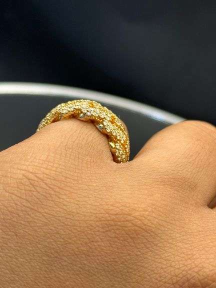 2.00CTW NATURAL DIAMOND CUBAN LINK STATEMENT RING