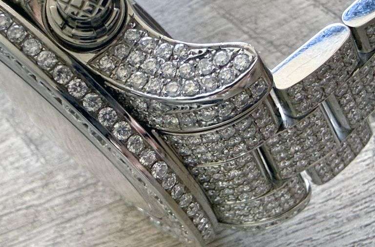 Investment! Showstopper Breitling Super Avenger II Iced Out Custom Made Diamond Watch