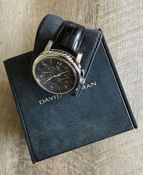 Stunning David Yurman Classic 46mm Automatic Gray Dial Chronograph watch