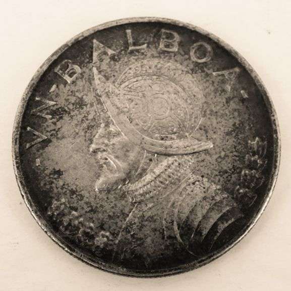 1934 Panama 1 Balboa 900 Silver Coin