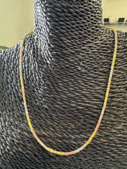 Gold Plated Sterling Silver Popcorn Roc Chain 2.6mm 925 Tri-Color Criss Cross Necklace 18"