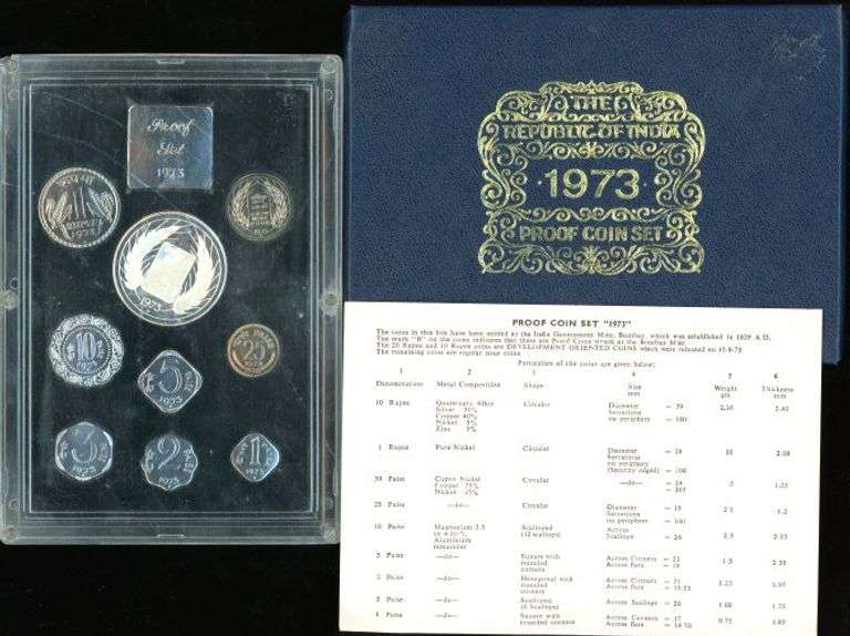 Rare 1973 Republic of India Proof Set in Original Packaging