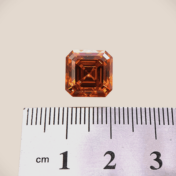 Huge 7 Ct VVS1 Vivid Amber Gold Asscher Cut Fire Moissanite Solitaire