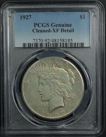 1927 Peace Silver Dollar PCGS Genuine Cleaned XF Detail