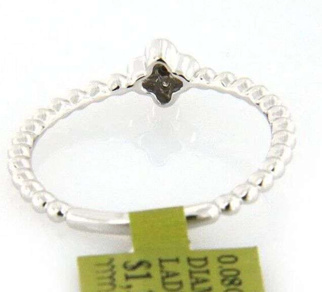 New 0.08ctw Diamond Clover Beaded Ring in 14K