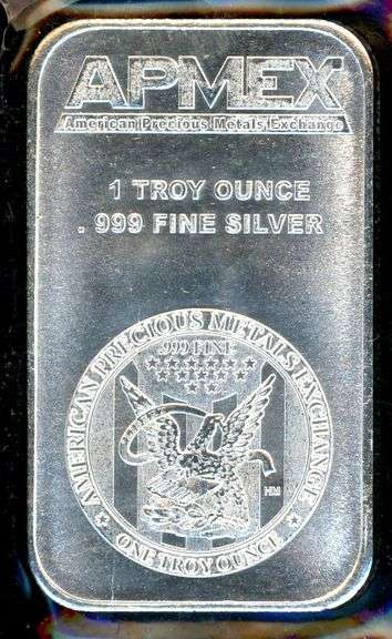 1 Troy Ounce .999 Fine Silver Bar from APMEX