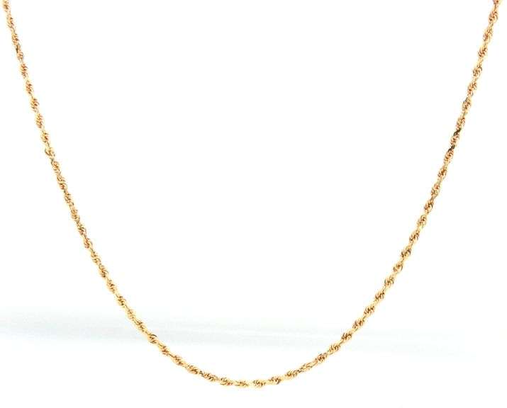 14kt Yellow gold Rope chain necklace