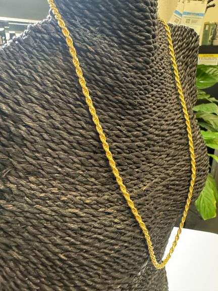 Gold Plated Sterling Silver Diamond-Cut Rope Chain 3.5mm Solid 925 Italy Necklace 22"