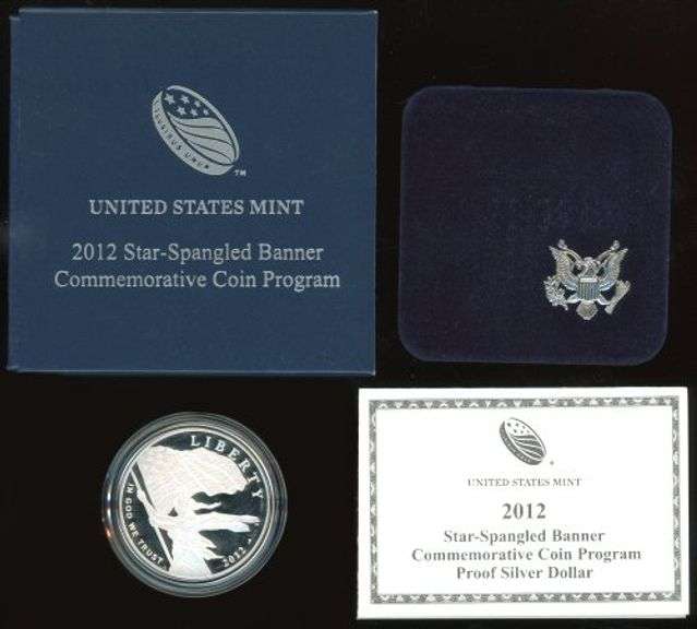 2012 Star Spangled Banner Proof Commemorative Silver Dollar w/Box and CoA