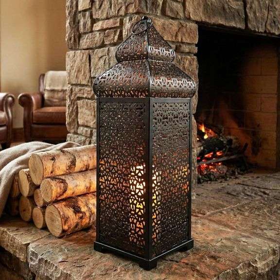 Large Moroccan Lantern Metal Holder